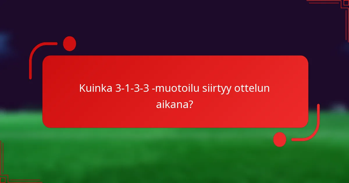 Kuinka 3-1-3-3 -muotoilu siirtyy ottelun aikana?