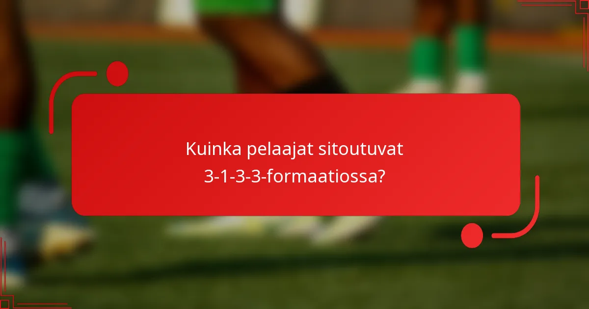 Kuinka pelaajat sitoutuvat 3-1-3-3-formaatiossa?