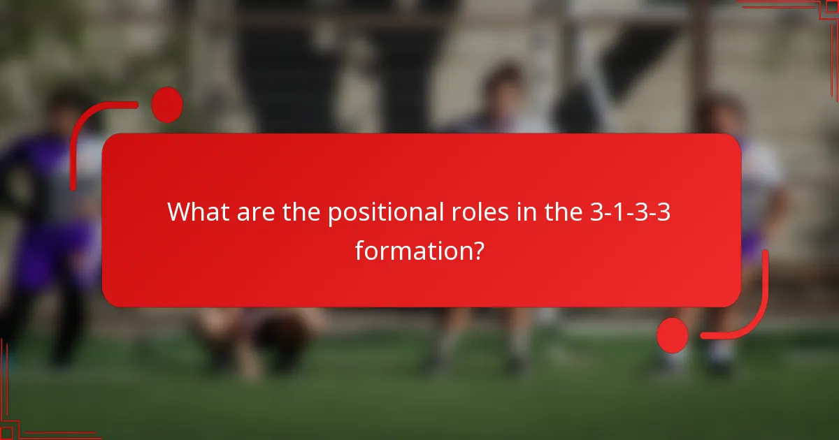 What are the positional roles in the 3-1-3-3 formation?